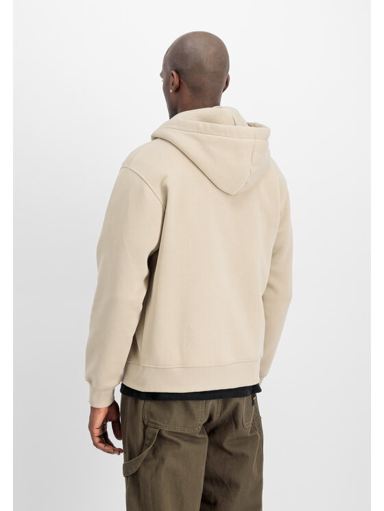 Alpha Industries Alpha Industries Bluza Basic Small Logo Zip Hoodie Beżowy Regular Fit