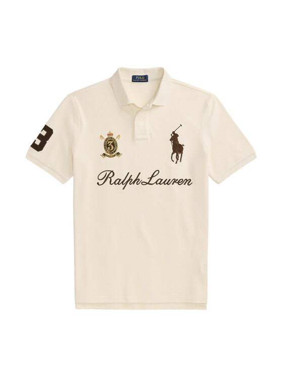 Polo Ralph Lauren Polo Ralph Lauren Тениска с яка и копчета 710B20009001 Кремав Regular Fit