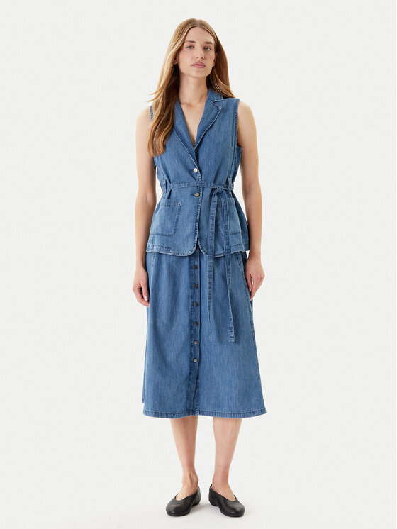 United Colors Of Benetton United Colors Of Benetton Trapez suknja 4KOWD004Q Plava Regular Fit