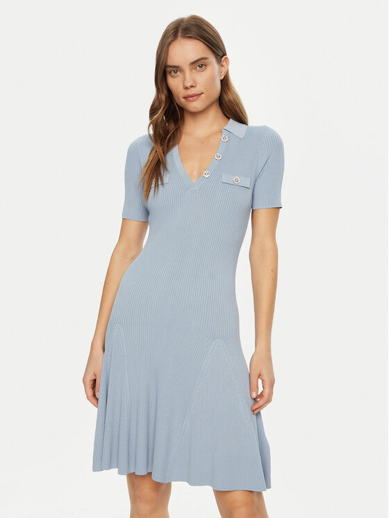 Guess Guess Rochie tricotată W5RK18 Z2U00 Albastru Regular Fit