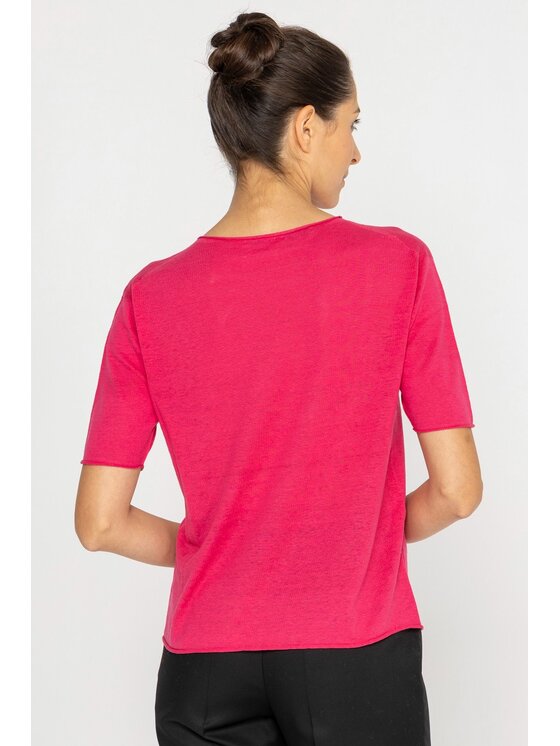 Deni Cler Milano Deni Cler Milano Bluzka T-DC-1238-D5-80-33-1 Różowy Regular Fit