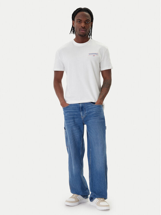 Tommy Jeans Tommy Jeans T-Shirt Poster DM0DM22541 Biały Regular Fit