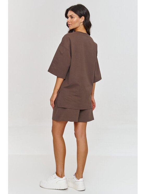 Makadamia Makadamia Dres m870 Brązowy Oversize