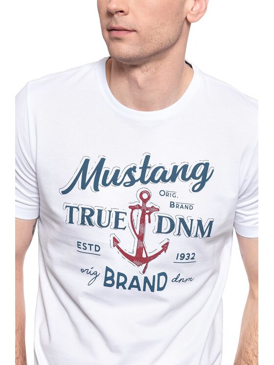 Mustang Mustang T-shirt ALEX C PRINT Bianco Regular Fit