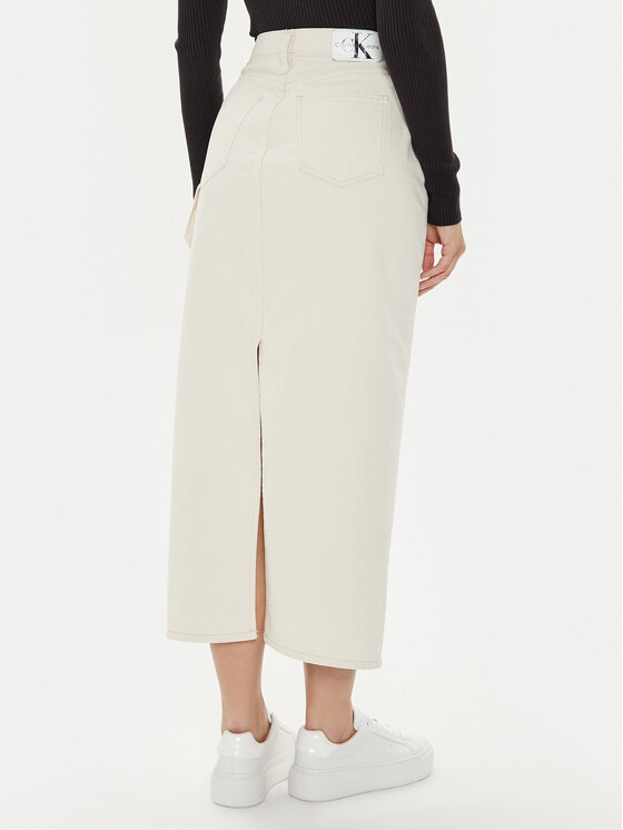 Calvin Klein Jeans Calvin Klein Jeans Джинсова спідниця J20J223886 Écru Regular Fit