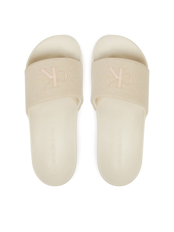 Calvin Klein Jeans Calvin Klein Jeans Ciabatte Slide Monogram Wn YW0YW01835 Écru