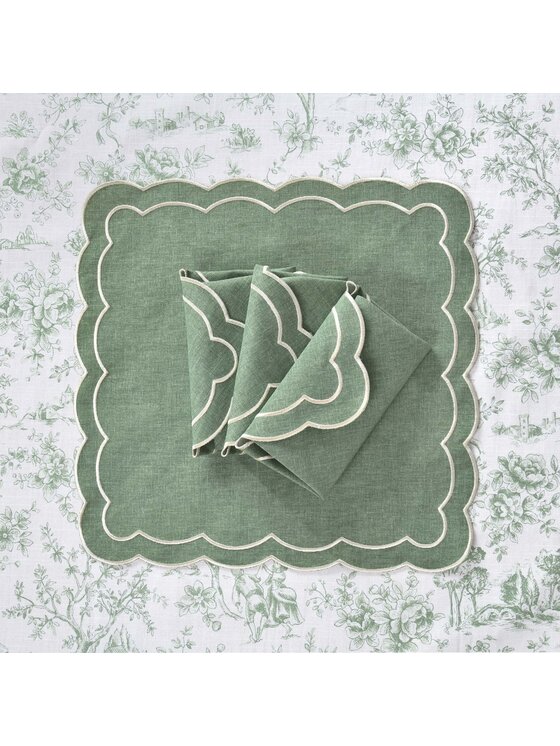 Roseberry Home Roseberry Home Serwetki haftowane Green Petali Zielony