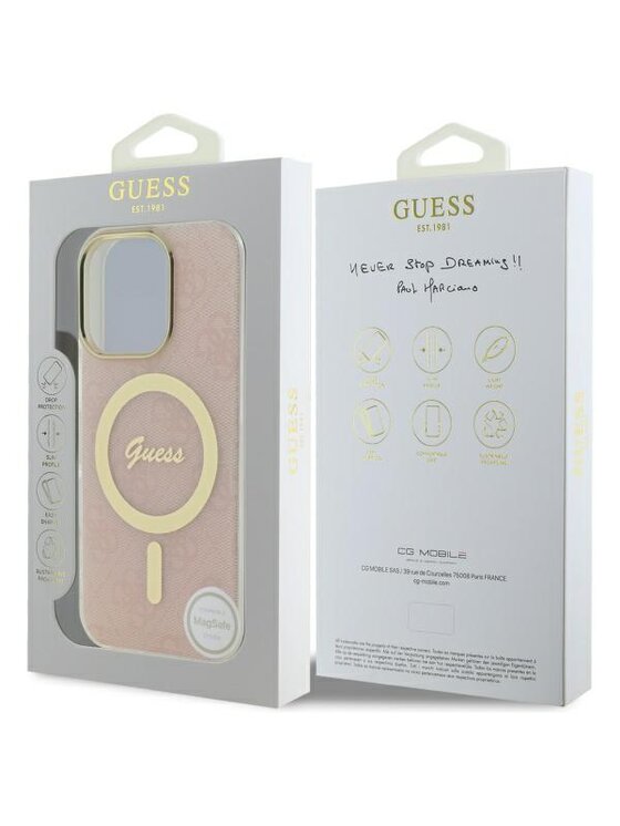 Guess Guess Etui na telefon iPhone 16 Pro Max Różowy