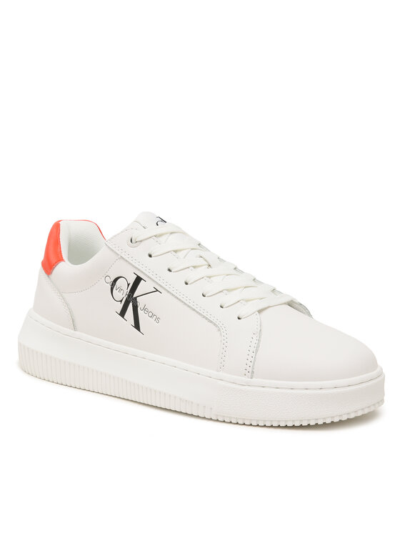 Calvin Klein Jeans Sneakers Chunky Cupsole Mono Lth YM0YM00681 Alb Alb imagine noua