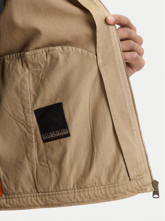 Napapijri Napapijri Giacca di jeans A-Arrayanes NP0A4FI4 Beige Regular Fit