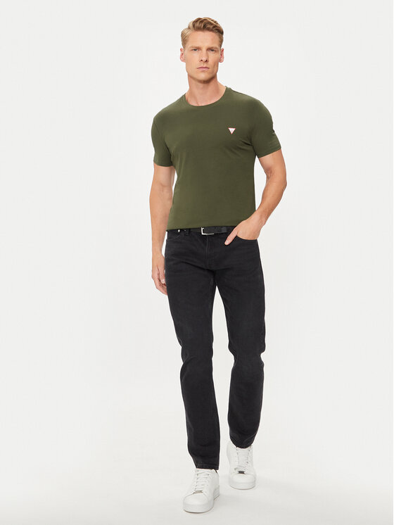 Guess Guess Tričko M2YI24 J1314 Zelená Slim Fit