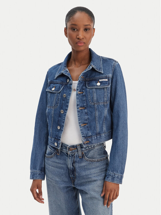 Calvin Klein Jeans Geacă de blugi 90s LV047E629G Albastru Regular Fit