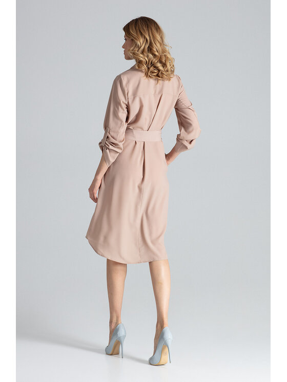 FIGL FIGL Sukienka M464 Beżowy Regular Fit