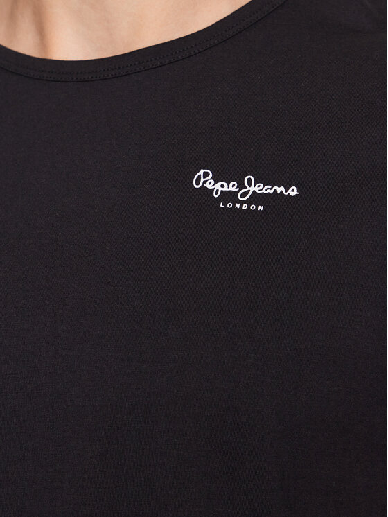 Pepe Jeans Pepe Jeans Souprava triček Pepe Tshirt 2P PMU10976 Černá Regular Fit