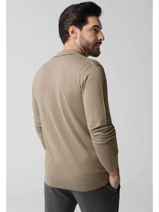 Volcano Volcano Sweter S-MARIO Beżowy Regular Fit