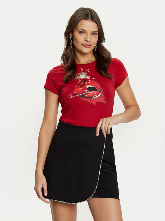 Guess Guess T-särk W5RI23 K49A1 Punane Slim Fit