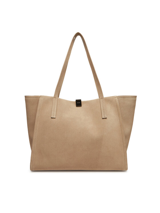 Geantă Calvin Klein Ck Narrate Shopper_Suede K60K612983 Bej