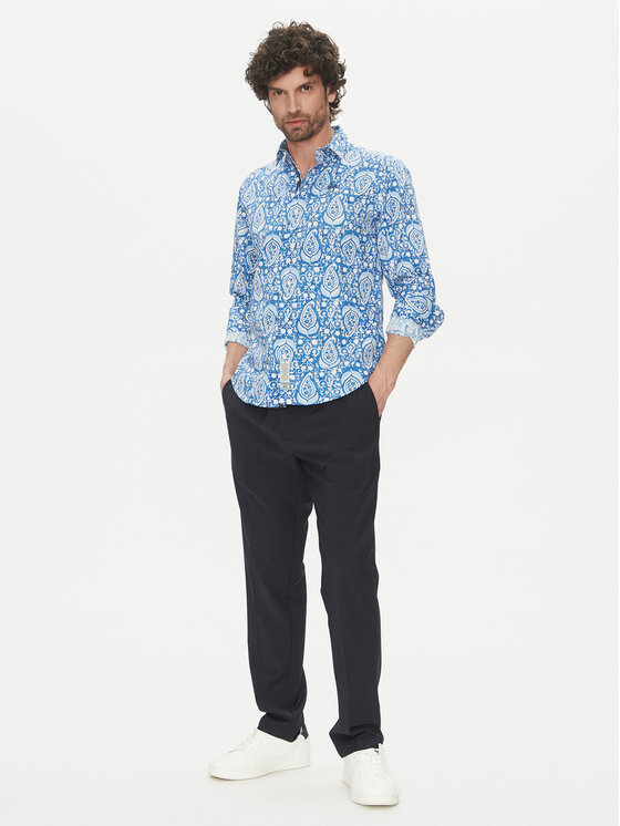 La Martina La Martina Srajca Aspen MAC003 PP719 Modra Regular Fit