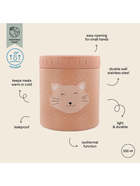 Trixie Baby Trixie Baby Termos obiadowy Termiczny pojemnik na jedzenie 500 ml - Kot Różowy