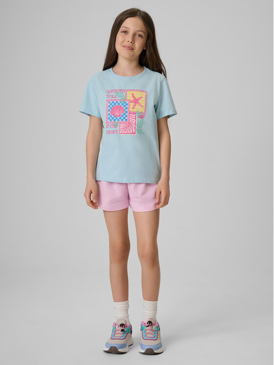 4F 4F T-Shirt SUMMER SPLASH Niebieski Regular Fit
