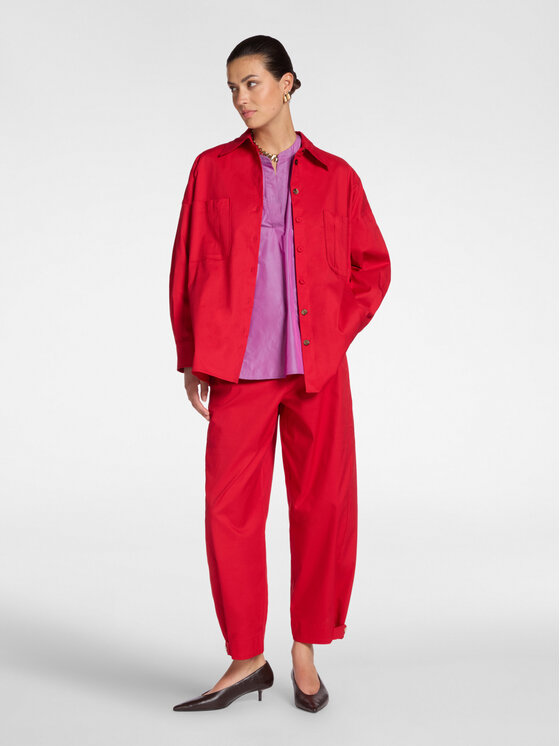 Elena Mirò Elena Mirò Spodnie materiałowe P189P000430N016 Czerwony Regular Fit