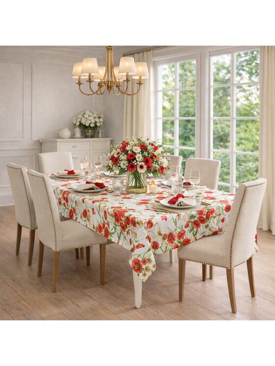 Roseberry Home Roseberry Home Obrus z motywem maków Poppy Czerwony