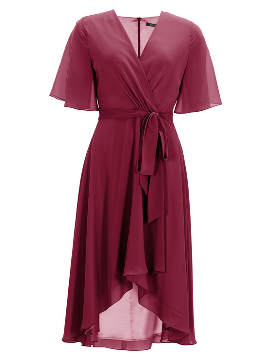 Swing Swing Sukienka koktajlowa 5AI10200 Bordowy Regular Fit