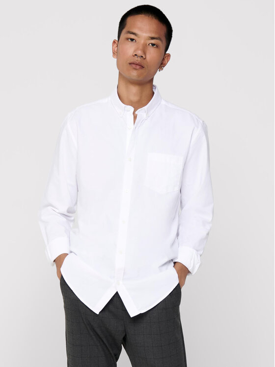 Only & Sons Košeľa Alvaro 22006479 Biela Slim Fit