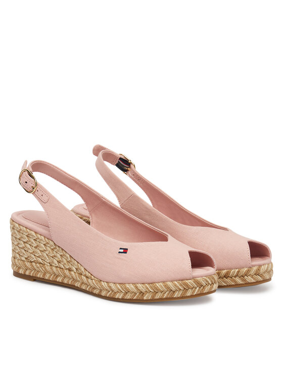 Tommy Hilfiger Tommy Hilfiger Espadrile Mid Wedge Espad Slingback Speck FW0FW09472 Ružičasta