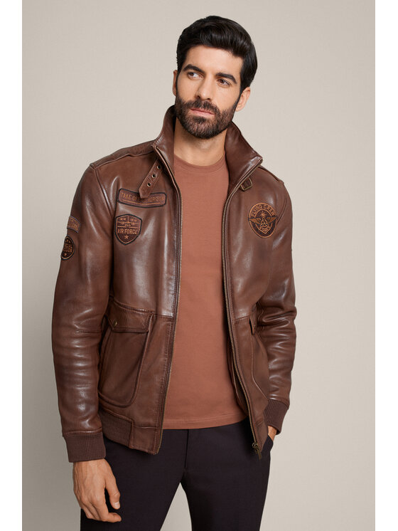Lancerto Lancerto Kurtka skórzana Draven KU068226000008 Brązowy Regular Fit