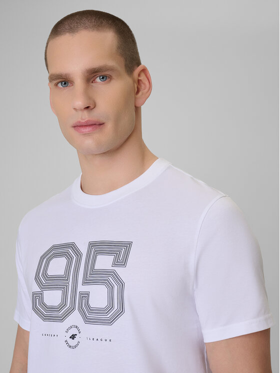 4F 4F T-Shirt SPORTS CLUB Biały Regular Fit