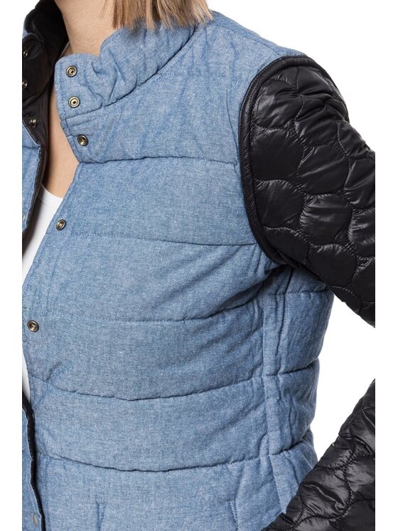 Wrangler Wrangler Kurtka damska REVERSIBLE JACKET Niebieski Slim Fit