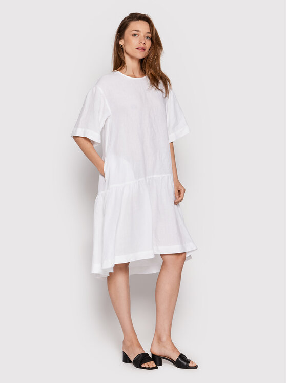 Cappellini Rochie de zi M02305T0 01617 Alb Relaxed Fit 01617 imagine noua