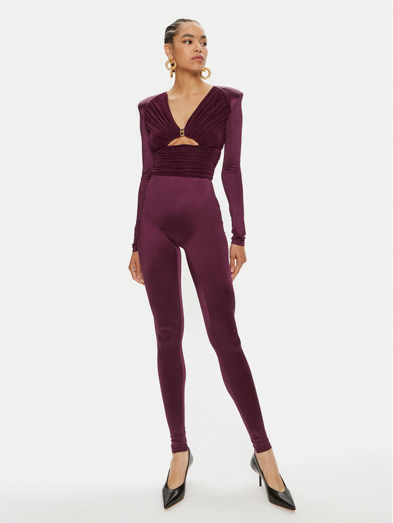 Elisabetta Franchi Jumpsuit TU-019-46E2 Bordeaux Slim Fit