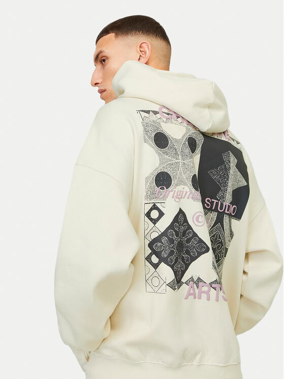 Jack&Jones Jack&Jones Majica dugih rukava Noho 12263036 Écru Oversize