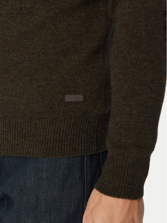 Barbour Barbour Sweter Elbow MKN0585GN73 Khaki Regular Fit
