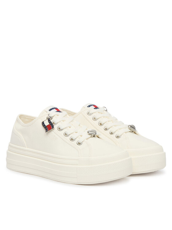 Tommy Jeans Tommy Jeans Sneakersy Tjw Flatform Sneaker Charms EN0EN02959 Biela