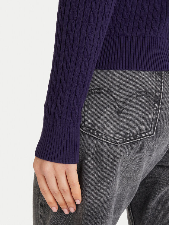 Tommy Jeans Tommy Jeans Megztinis Cable Essential DW0DW22165 Violetinė Regular Fit