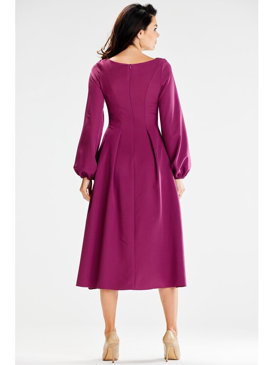 Awama Awama Sukienka codzienna A595 Fioletowy Basic Fit