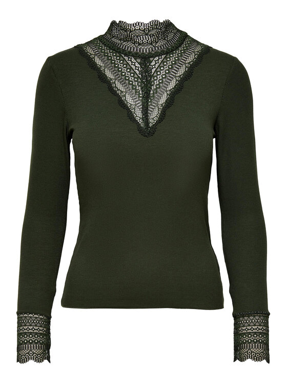 ONLY ONLY Halenka 15207788 Zelená Stretch Fit