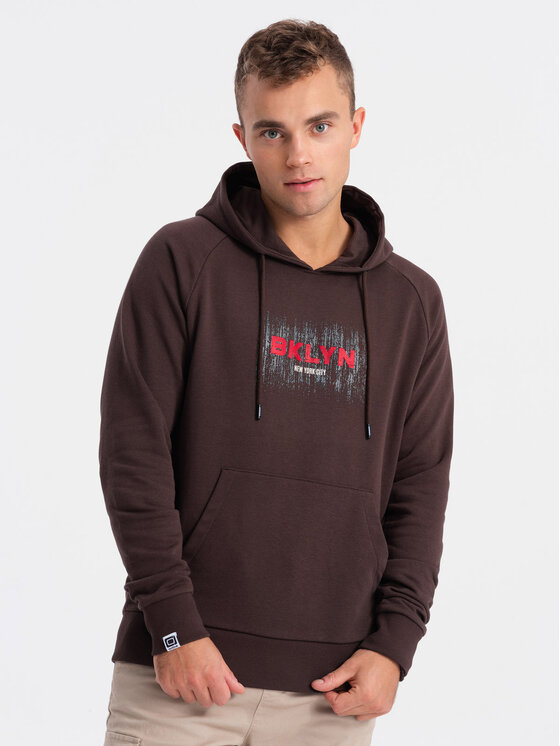 Ombre Ombre Mikina OM-SSPS-0150 Hnědá Regular Fit
