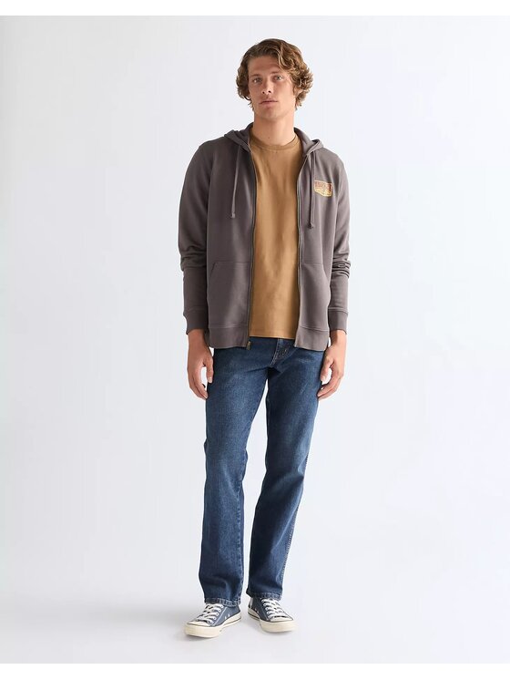 Wrangler Wrangler Bluza GRAPHIC ZIP HOODIE Szary Regular Fit
