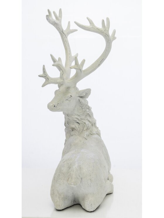 MIAhome MIAhome Figurka leżącego jelenia KARGU-3 Biały