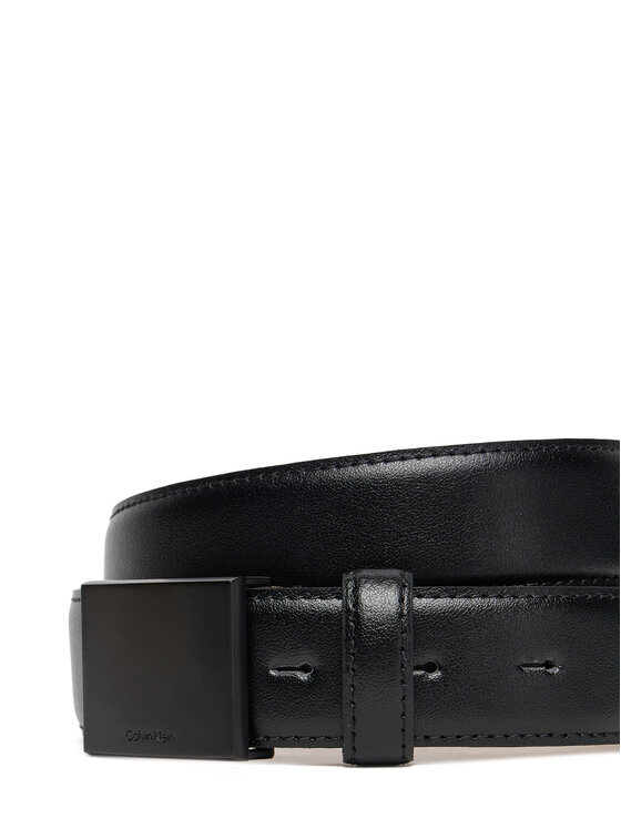 Calvin Klein Calvin Klein Ζώνη Ανδρική Titlecase Plaque Buckle 32Mm LV04D7030G Μαύρο