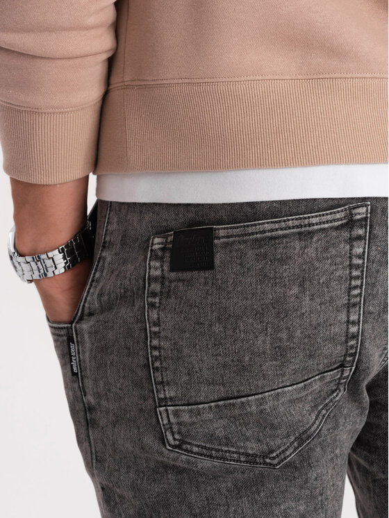 Ombre Ombre Jeansy OM-PADJ-0133 Šedá Slim Fit