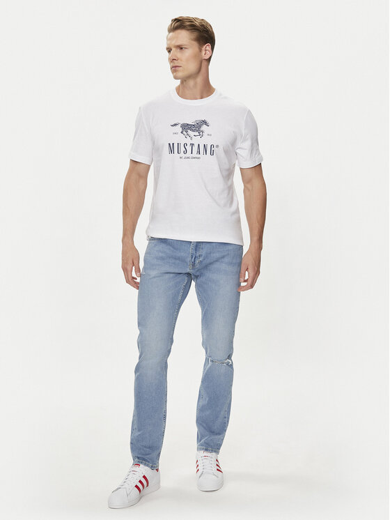 Mustang Mustang T-shirt Austin 1015069 Bianco Regular Fit
