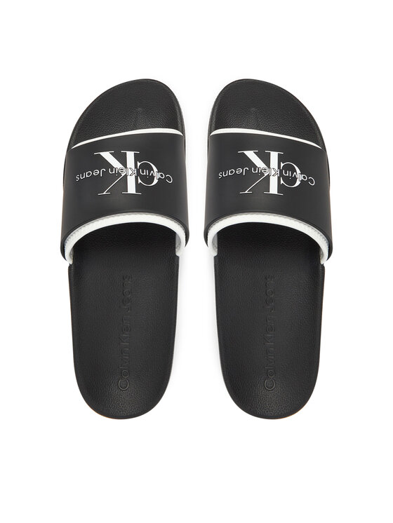 Calvin Klein Jeans Calvin Klein Jeans Şlapi Slide Rubber Neoprene Monologo YM0YM00361 Negru