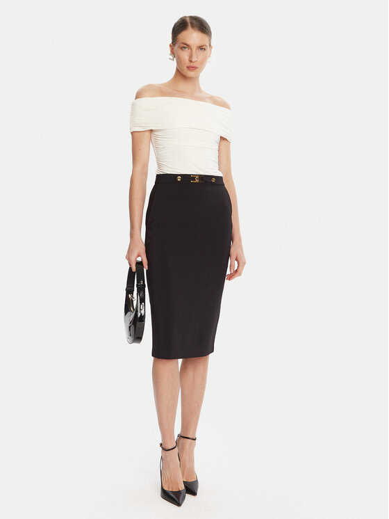 Elisabetta Franchi Elisabetta Franchi Spódnica ołówkowa GO-137-56E2-V320 Czarny Regular Fit