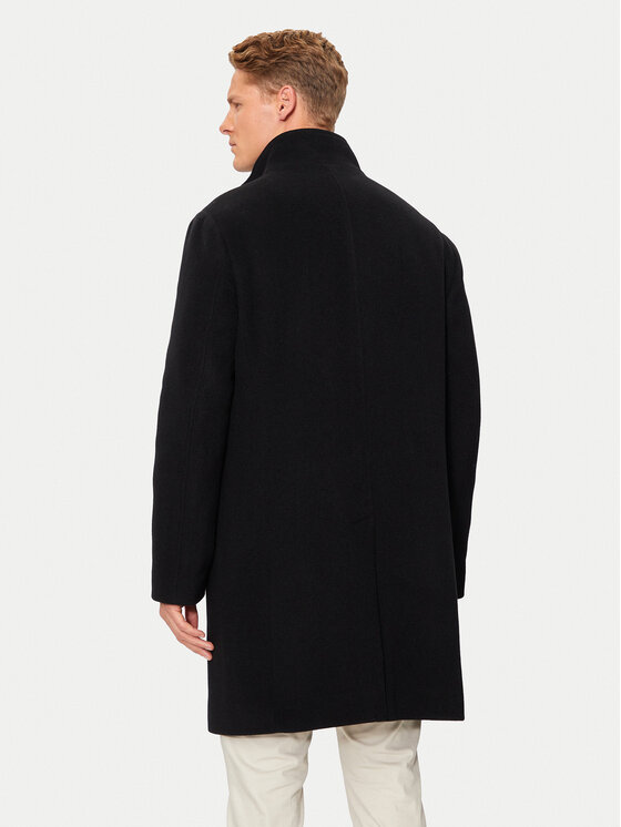 Tommy Hilfiger Tommy Hilfiger Вълнено палто MW0MW37956 Черен Regular Fit