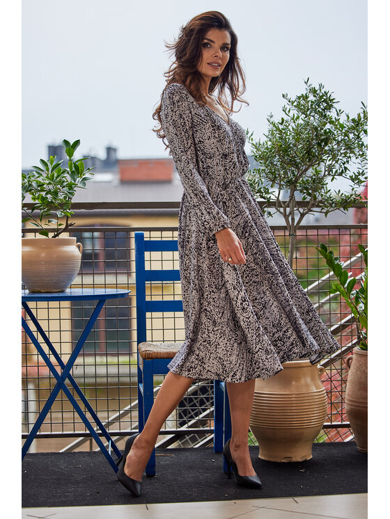 Awama Awama Sukienka codzienna A466 Czarny Basic Fit
